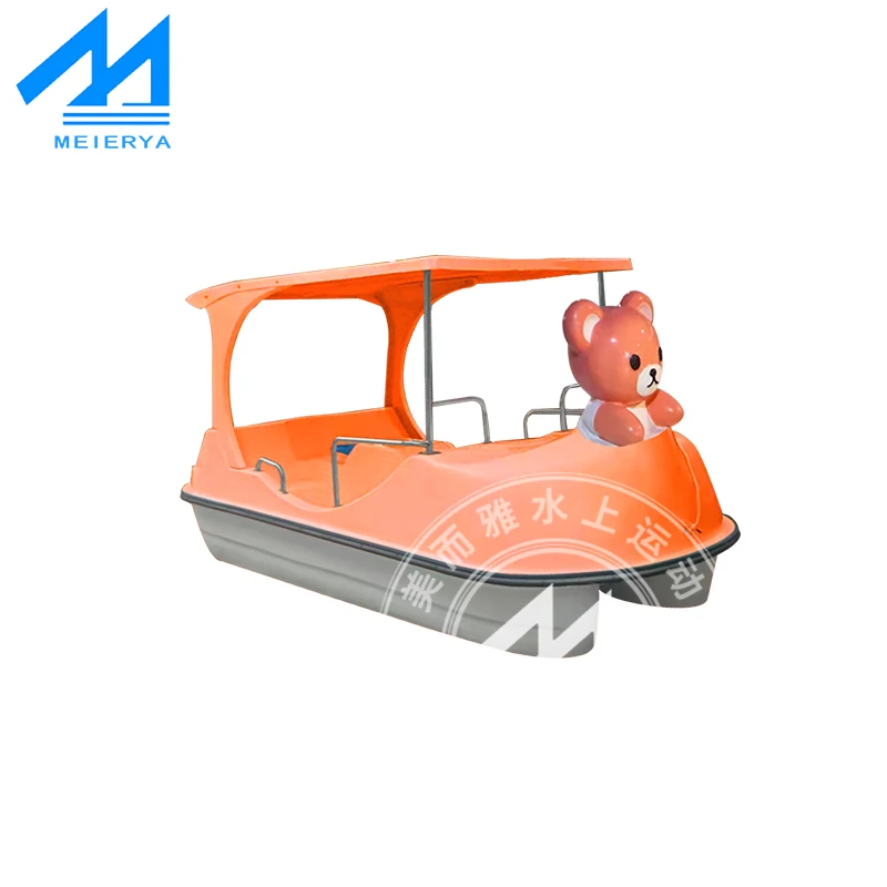 Waterplay Crafts New Design Water Park Rides Animal Scooters 4-person Pedal Raccoon Boat Fiberglass Boat